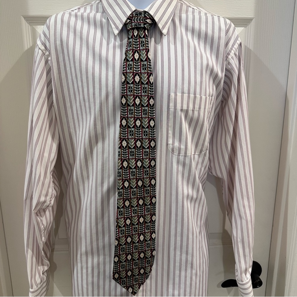Caumont Vintage Aztec Silk Tie Extra Long Lenght